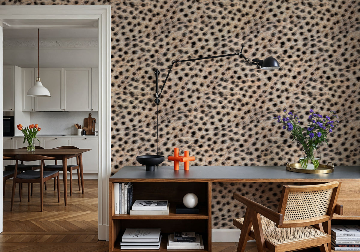 Cheetah Fur Texture Mural Wallpaper - room preview 04