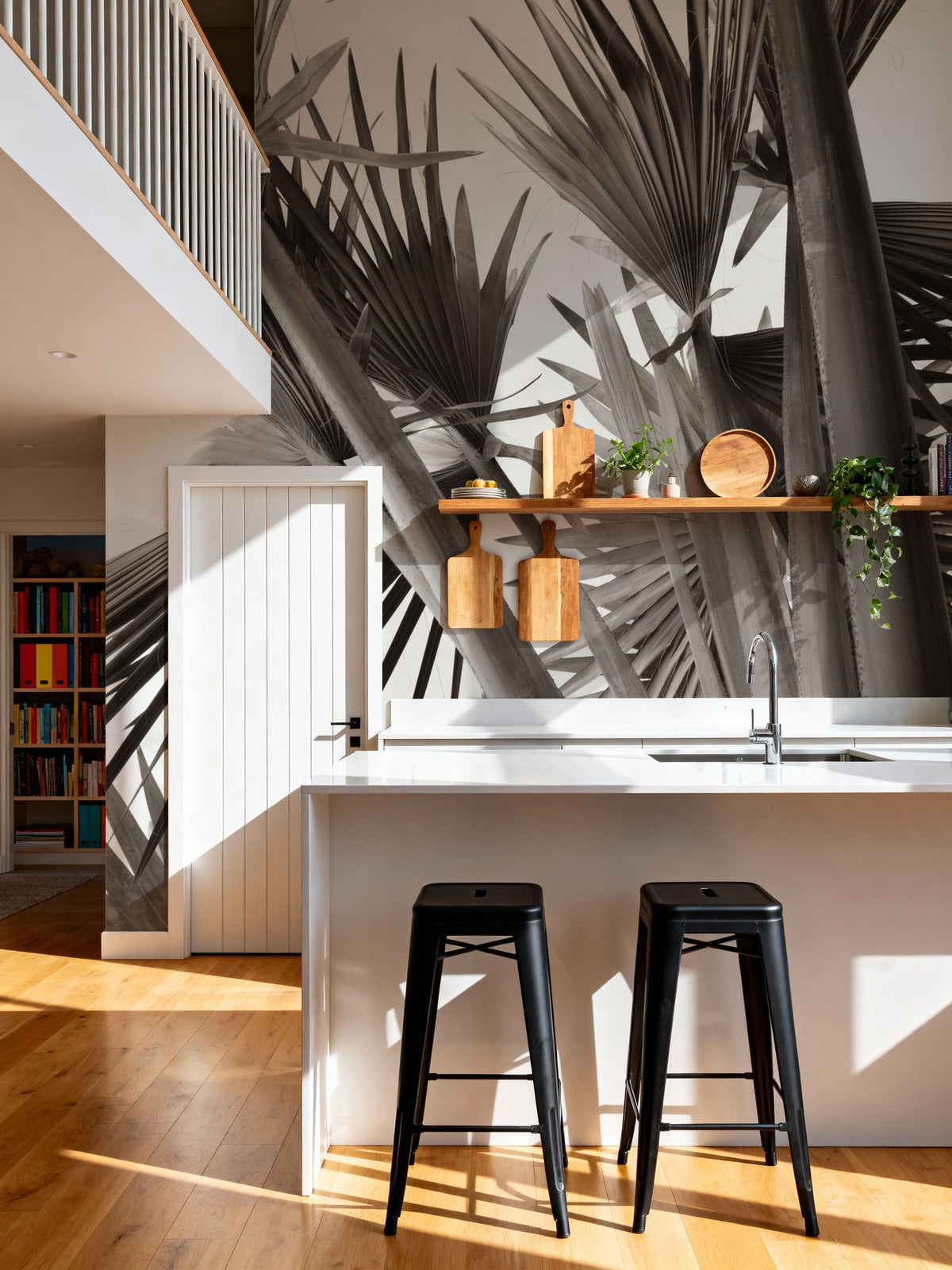 Sepia Palms Mural Wallpaper - room preview 04
