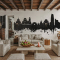 Sofia Bulgaria Skyline Black & White Mural Wallpaper - room preview 04