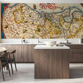 Old Map of Belgium, Netherlands and Germany, 1570 Mural Wallpaper - room preview 04