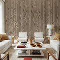Veneer Lines, Mocha Mural Wallpaper - room preview 04