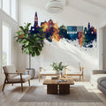 Córdoba Spain Skyline Blue & Bronze Mural Wallpaper - room preview 04