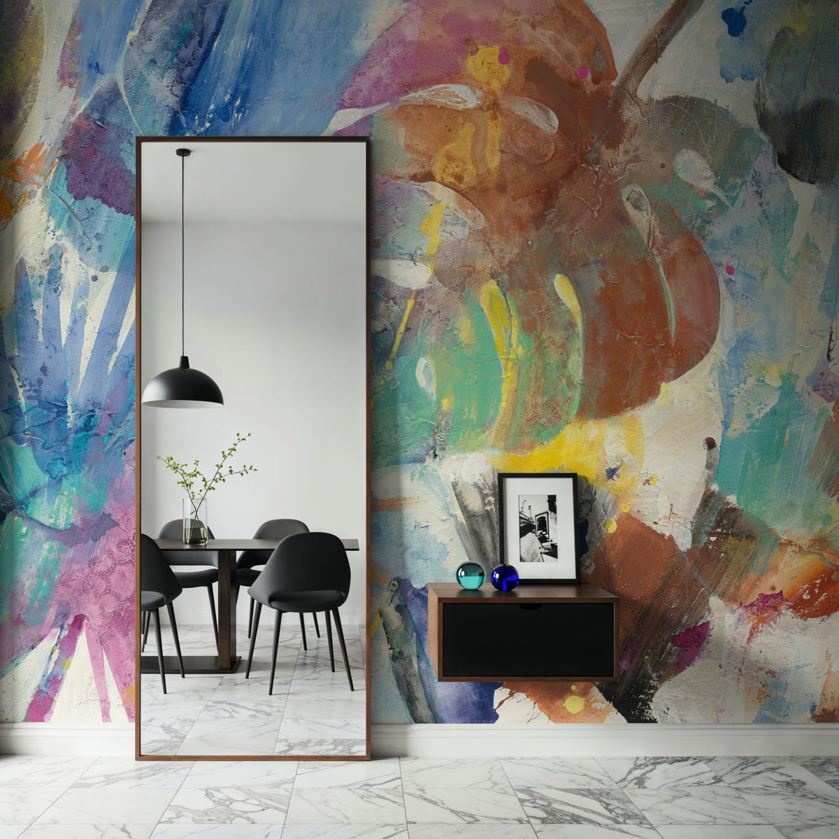 Palm Abstract Mural Wallpaper - room preview 04
