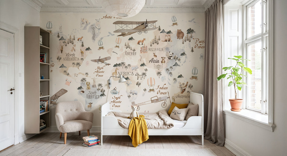 My First World Map Mural Wallpaper - room preview 04