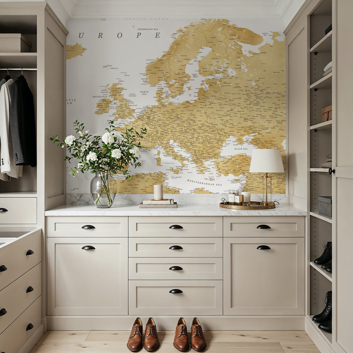 Europe Map Detailed - Rossie Mural Wallpaper - room preview 04