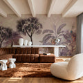 Tropical Forest Strolls Light Purple Mural Wallpaper - room preview 04