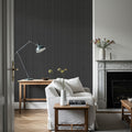 Tailor's Pin Stripe, Graphite Mural Wallpaper - room preview 04