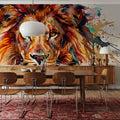 Lion - Watercolor Predators Series Mural Wallpaper - room preview 04
