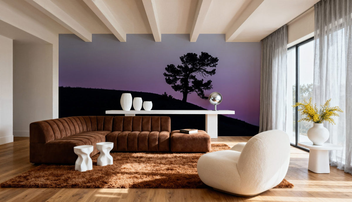 Limber Pine BW Mural Wallpaper - Blue Tone - room preview 04