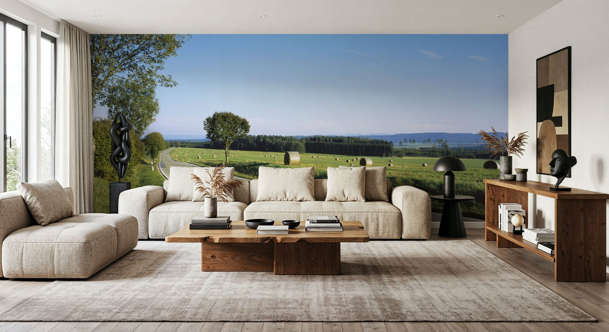 Harvest Highway Blue Gradient Mural Wallpaper - room preview 04