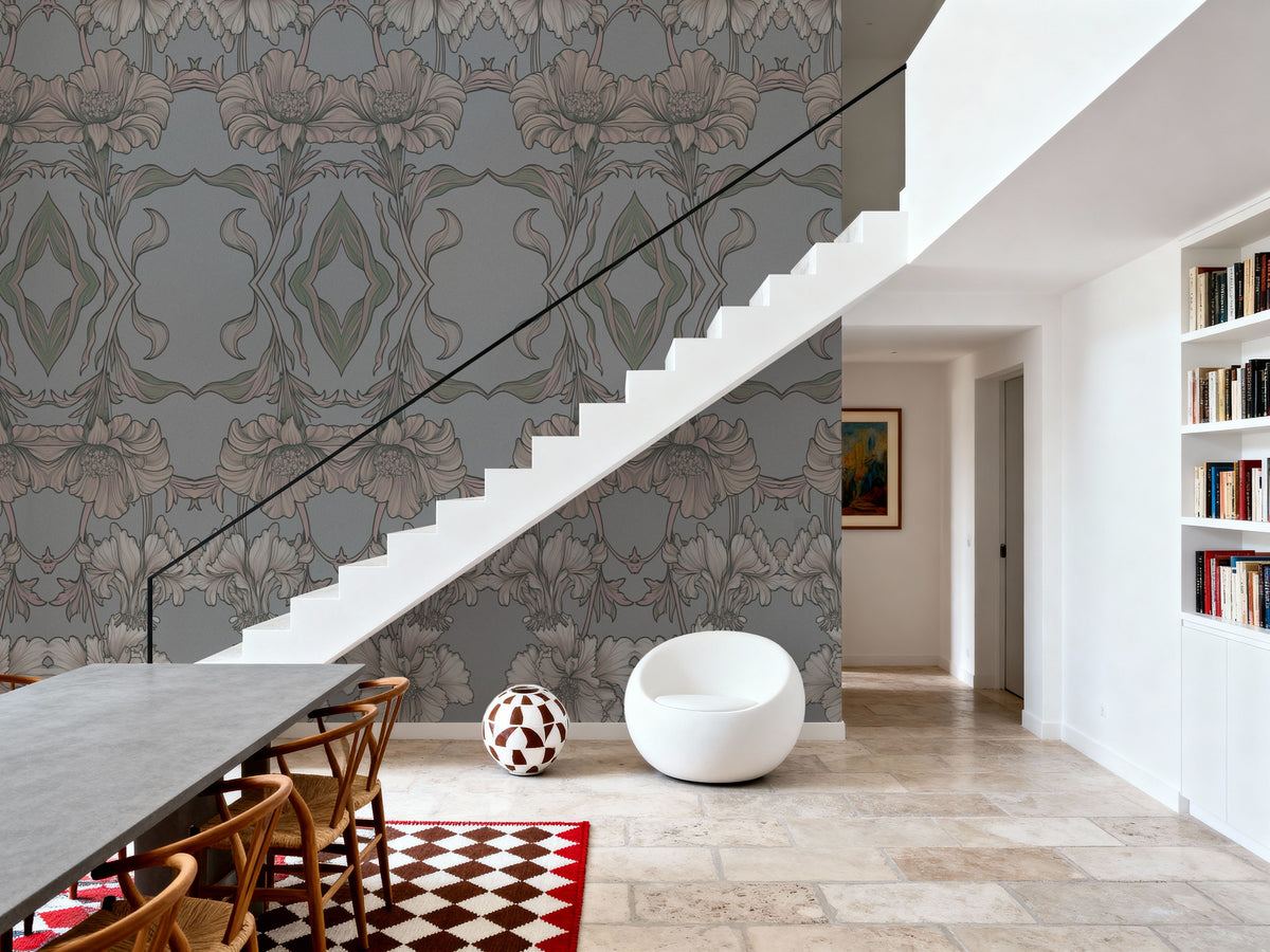 Flower Mirrors Mural Wallpaper - room preview 04