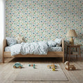 Flutterby Flowers White Mural Wallpaper - room preview 04
