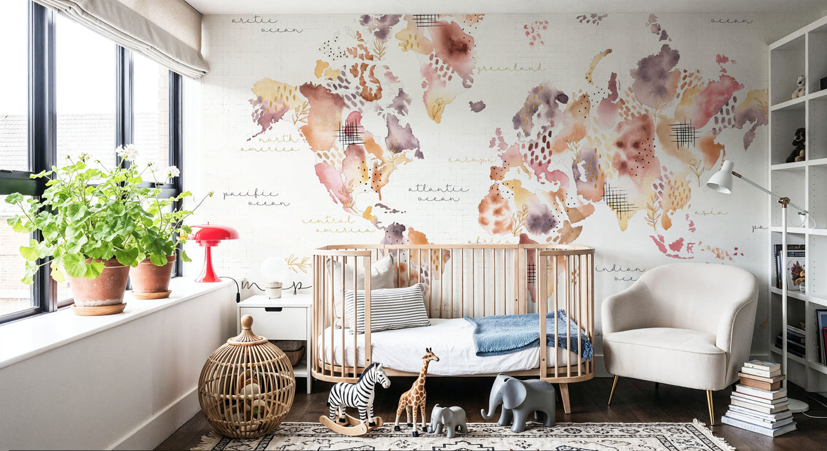 Desert Bloom Map Mural Wallpaper - room preview 04