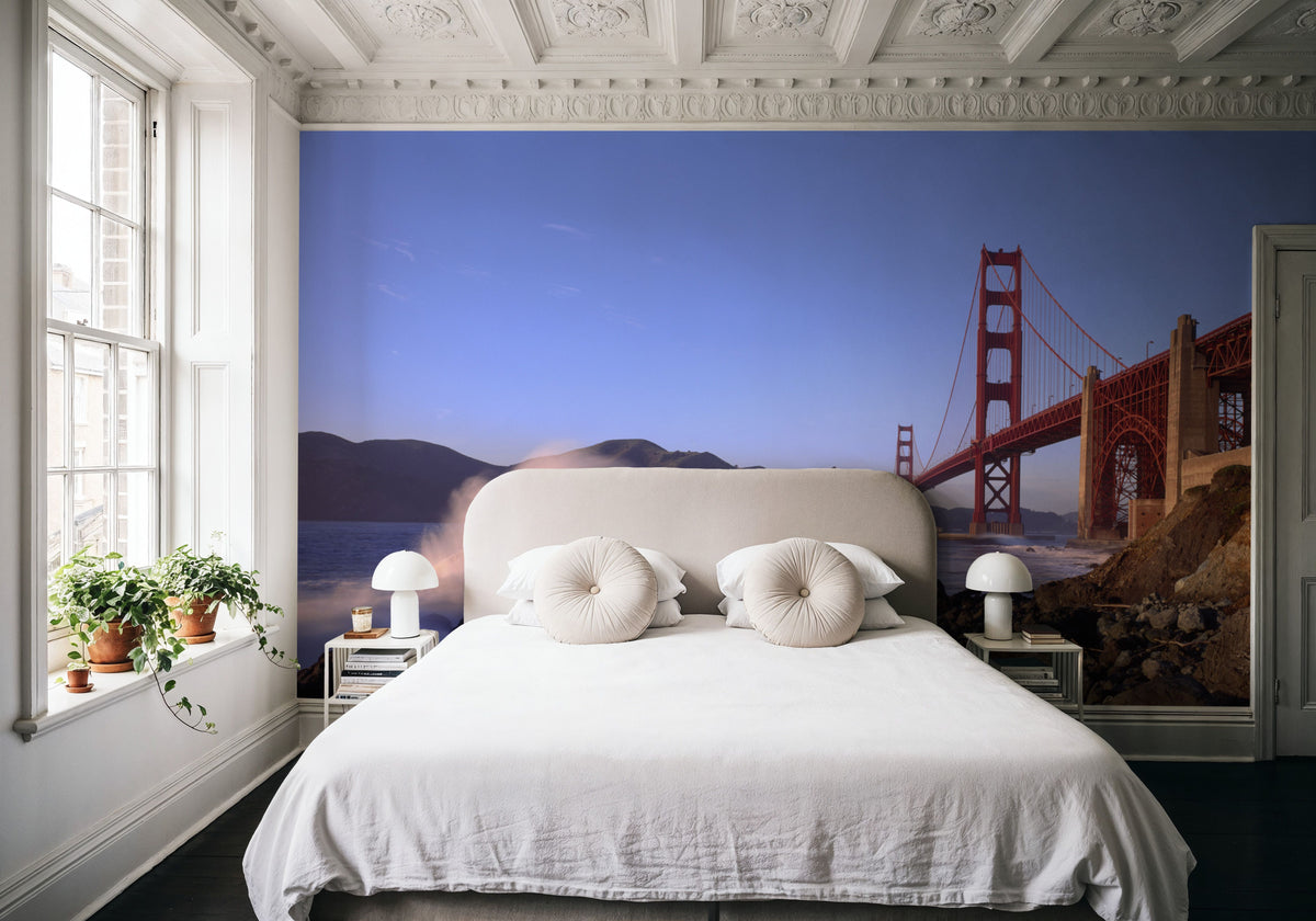 Golden Gate Foggy Morning Mural Wallpaper - room preview 04