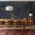 Painted Dreamy Clouds, Indigo Mural Wallpaper - room preview 04