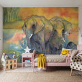 Elephants Mural Wallpaper - room preview 04