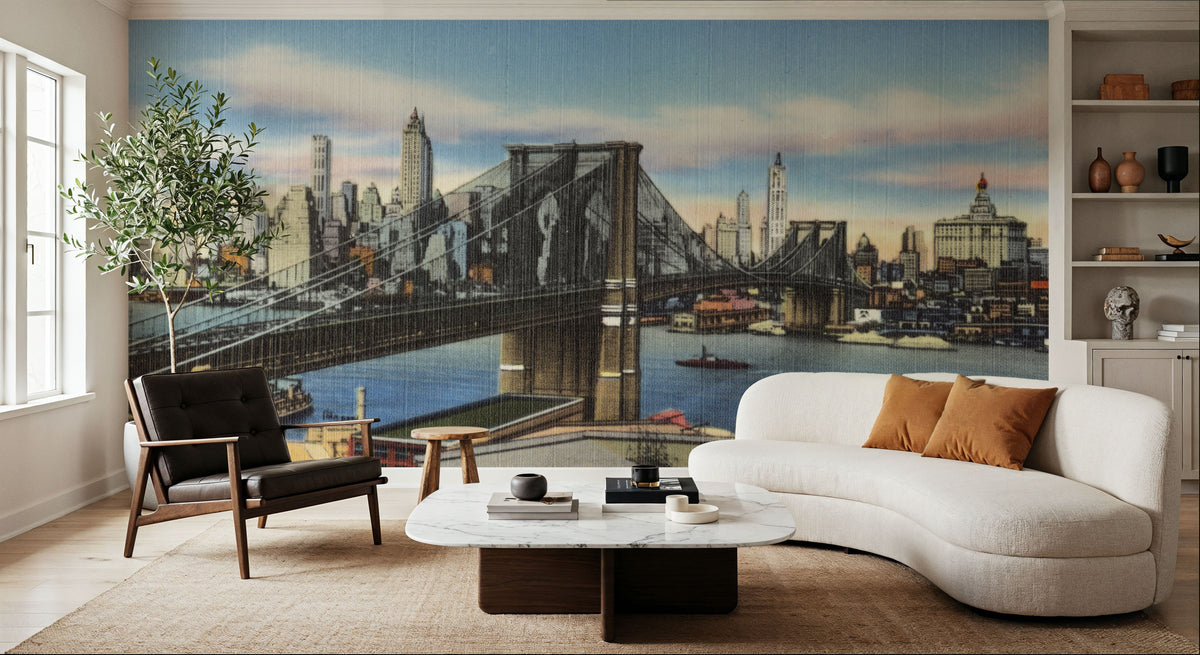 Greetings From Brooklyn Bridge Mural Wallpaper - room preview 04