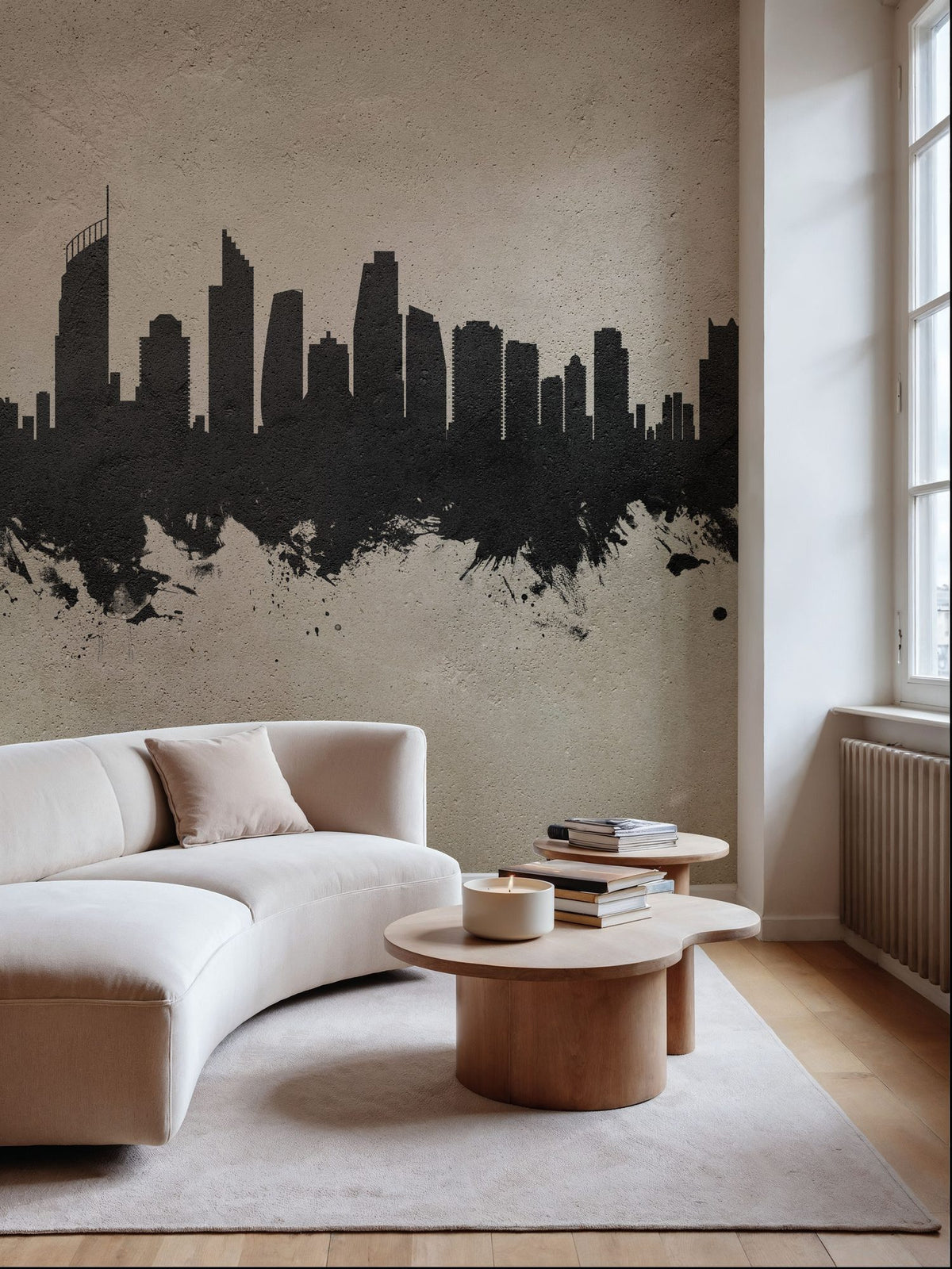 Gold Coast Australia Skyline Concrete Mural Wallpaper - room preview 04