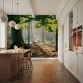 Mystical Forest Sunrays Mural Wallpaper - room preview 04