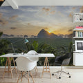 Tropical Sunset Vista Mural Wallpaper - Neutral Tone - room preview 04