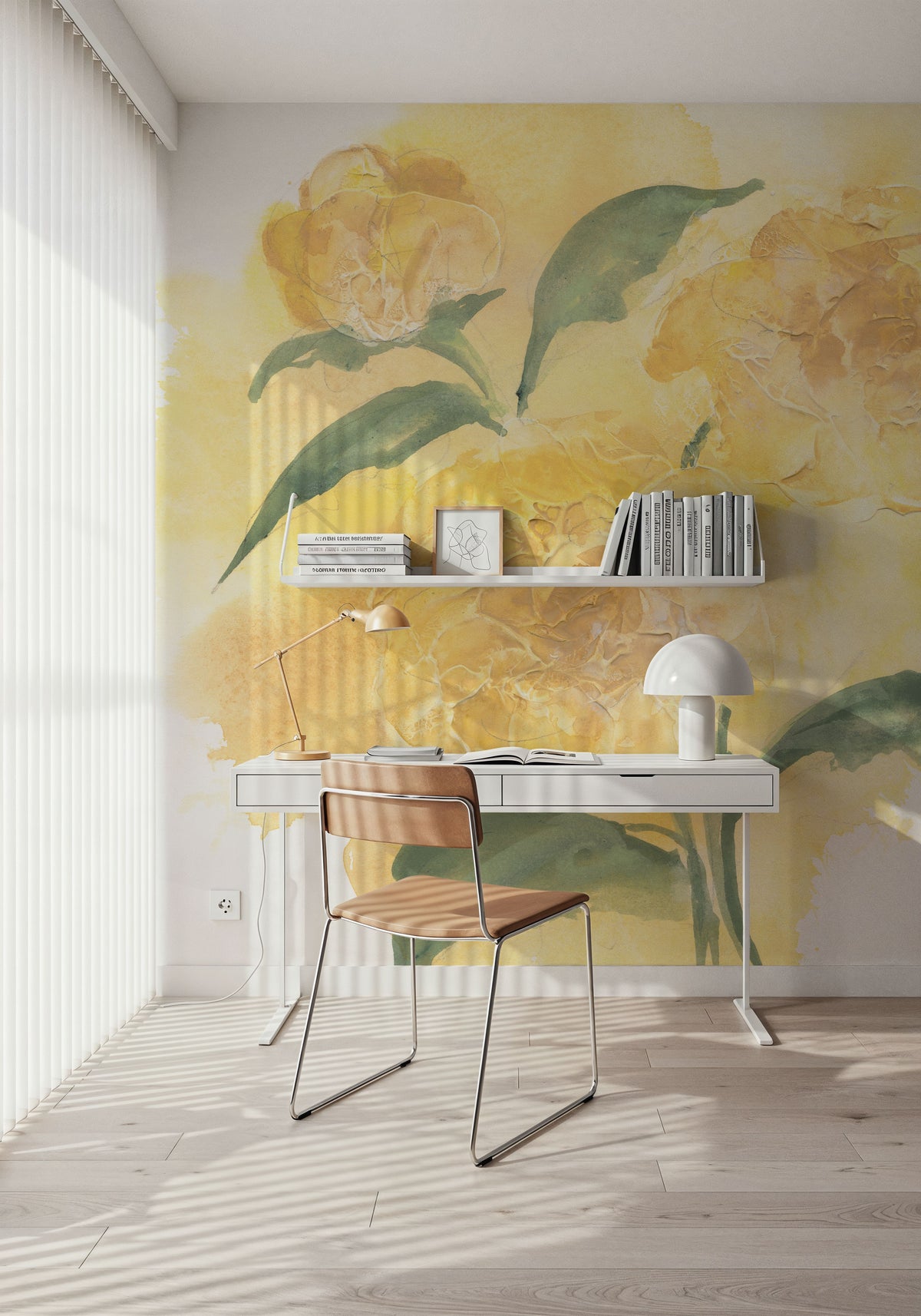 Dimensional Peony I Mural Wallpaper - room preview 04