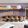 Twilight Bridge Reflection Mural Wallpaper - room preview 04
