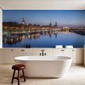 Riverside Twilight Mural Wallpaper - Blue Tone - room preview 04