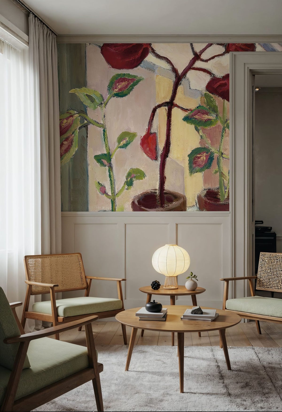 Red Leaves III Mural Wallpaper - room preview 04