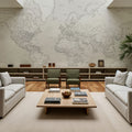 World Map Cities - Maeli White Mural Wallpaper - room preview 04