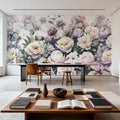 Watercolor Peonies Summer Mural Wallpaper - room preview 04