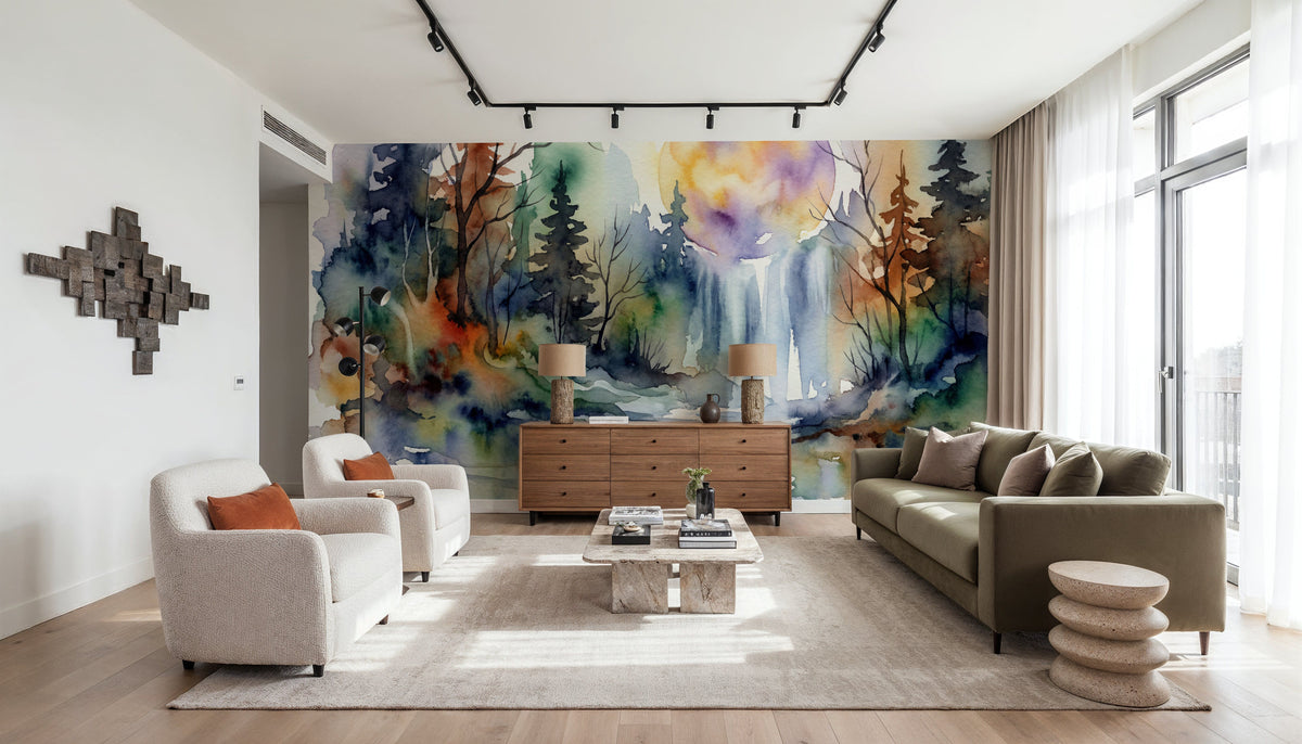 Forest Grove II - Watercolor Landscape Series Mural Wallpaper - room preview 04