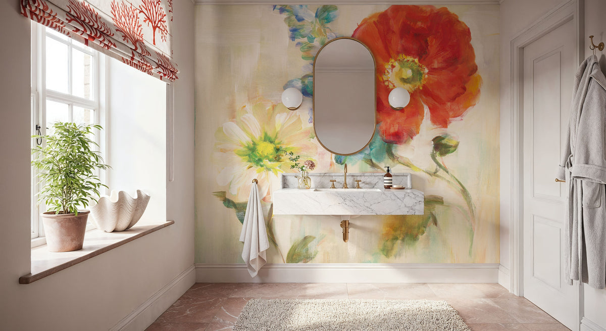 Contemporary Flower II Mural Wallpaper - room preview 04