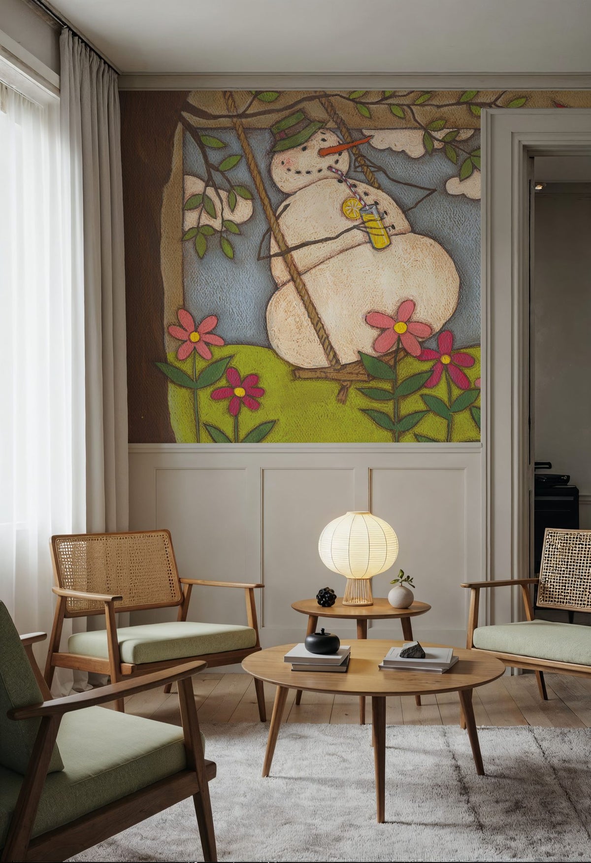 Seasonal Snowman VI Mural Wallpaper - room preview 04