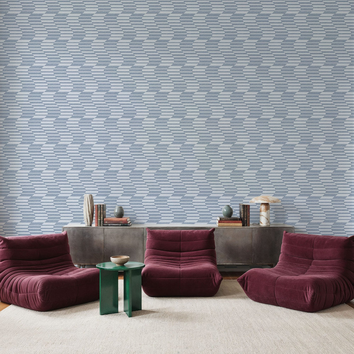 Pulse, Sky Blue Mural Wallpaper - room preview 04