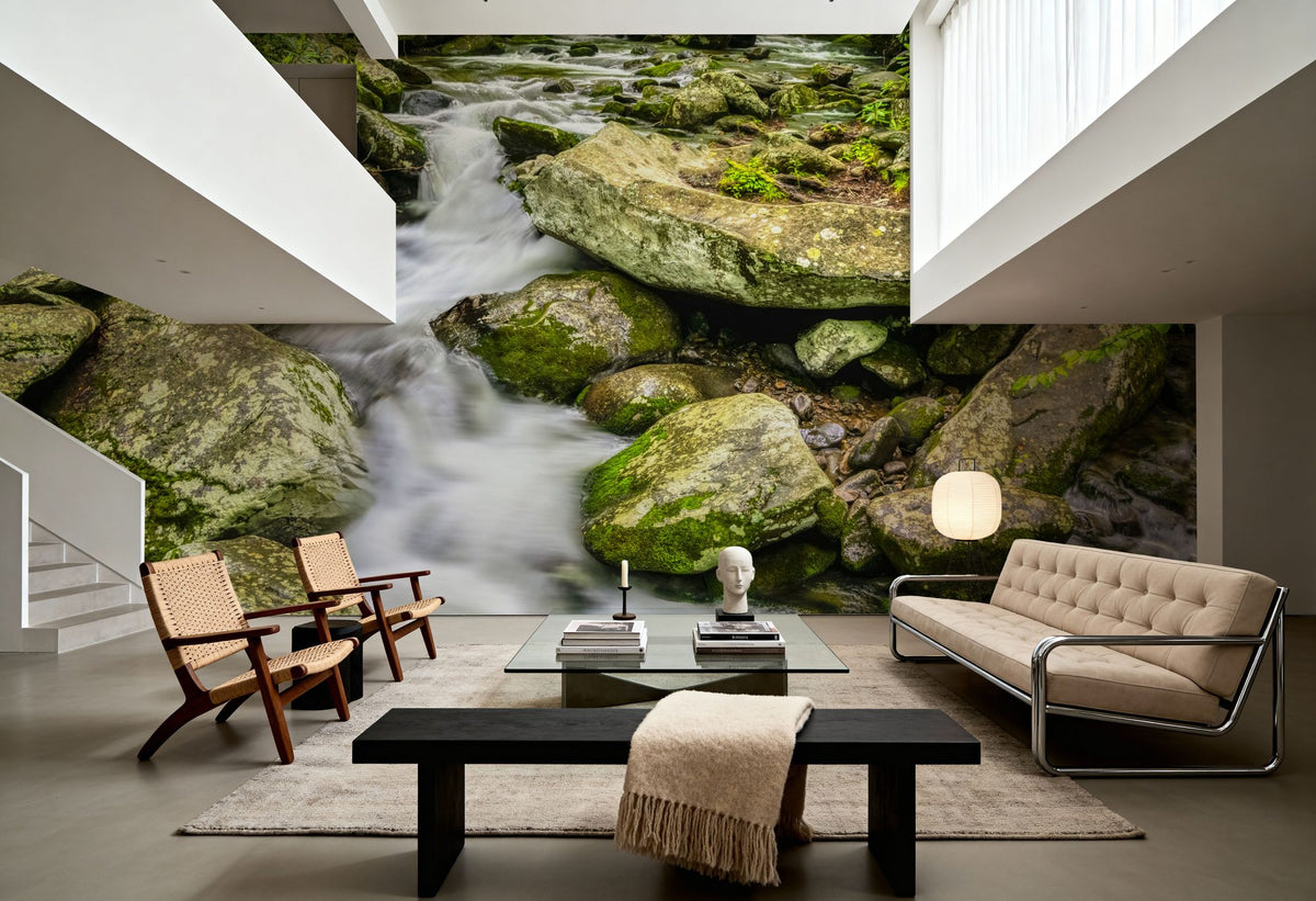 Woodland Cascade Mural Wallpaper - room preview 04