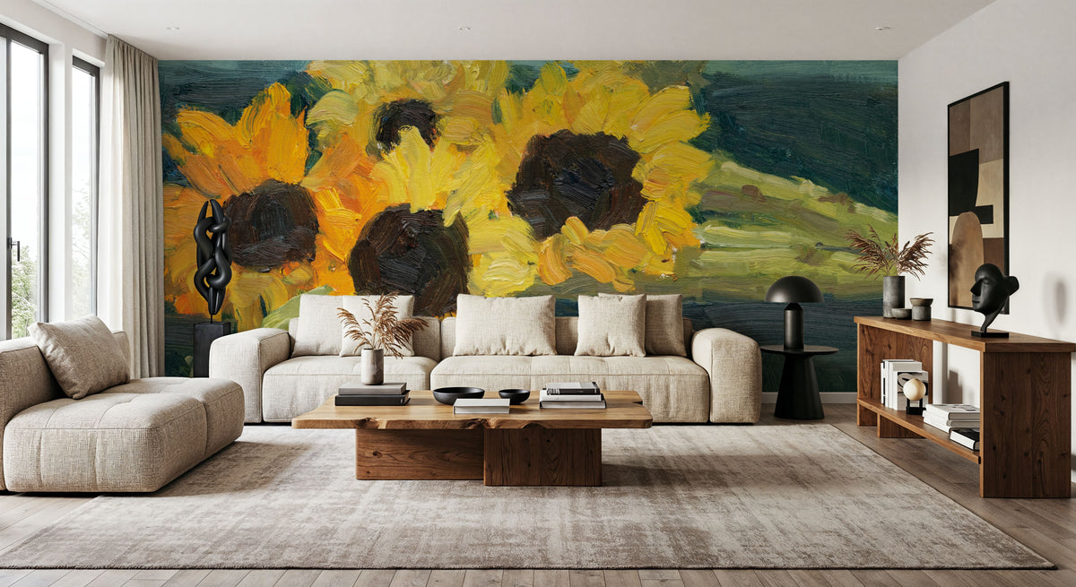 Freshly Cut Sunflowers Mural Wallpaper - room preview 04