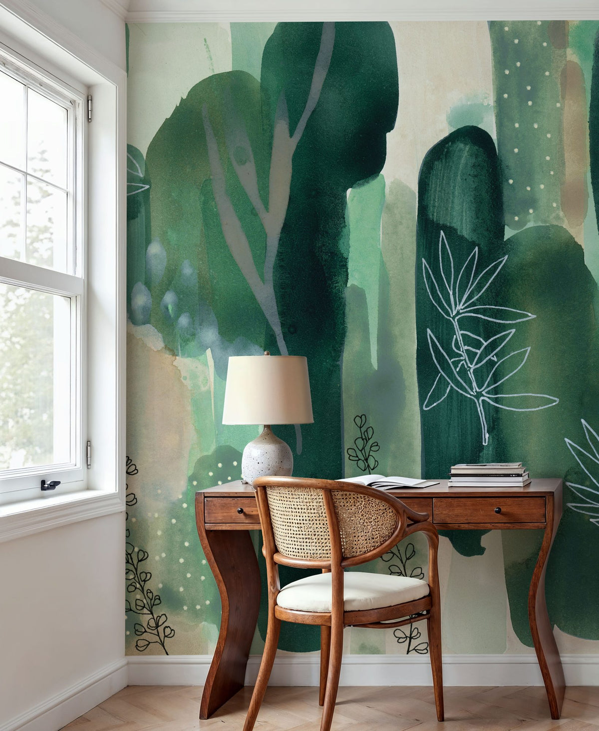 Hidden Foliage Mural Wallpaper - room preview 04