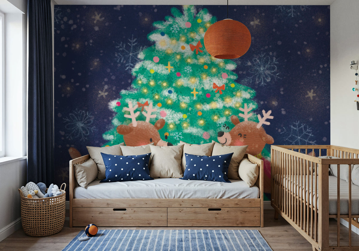 Christmas Reindeer Mural Wallpaper - room preview 04