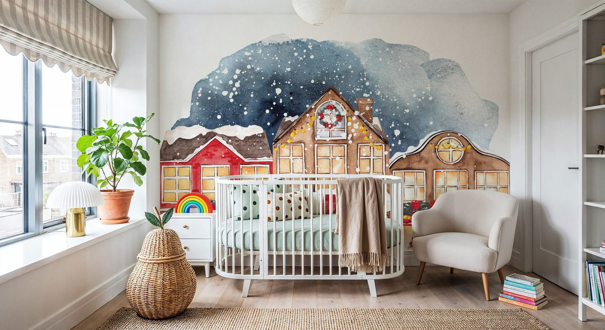 Christmas Down Town Mural Wallpaper - room preview 04