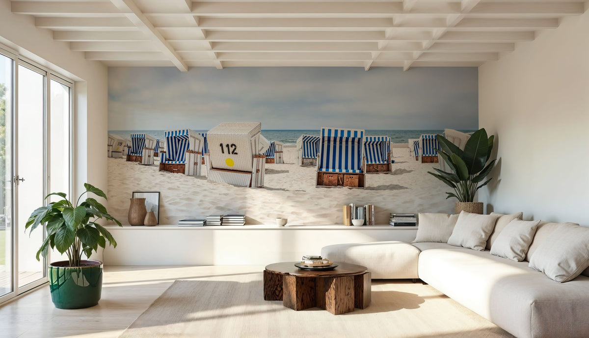 Beach Chairs Mural Wallpaper - room preview 04