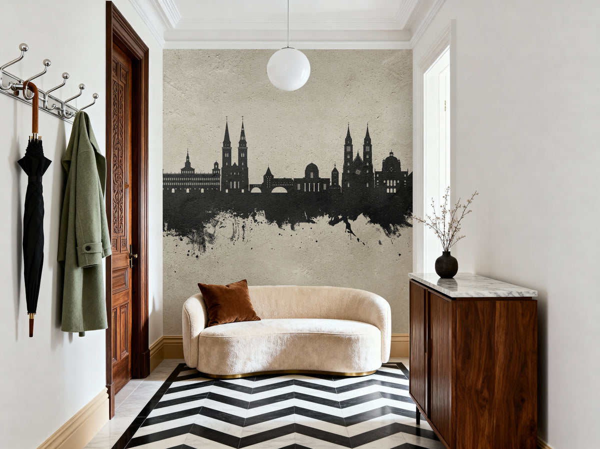 Nürnberg Germany Skyline Concrete Mural Wallpaper - room preview 04