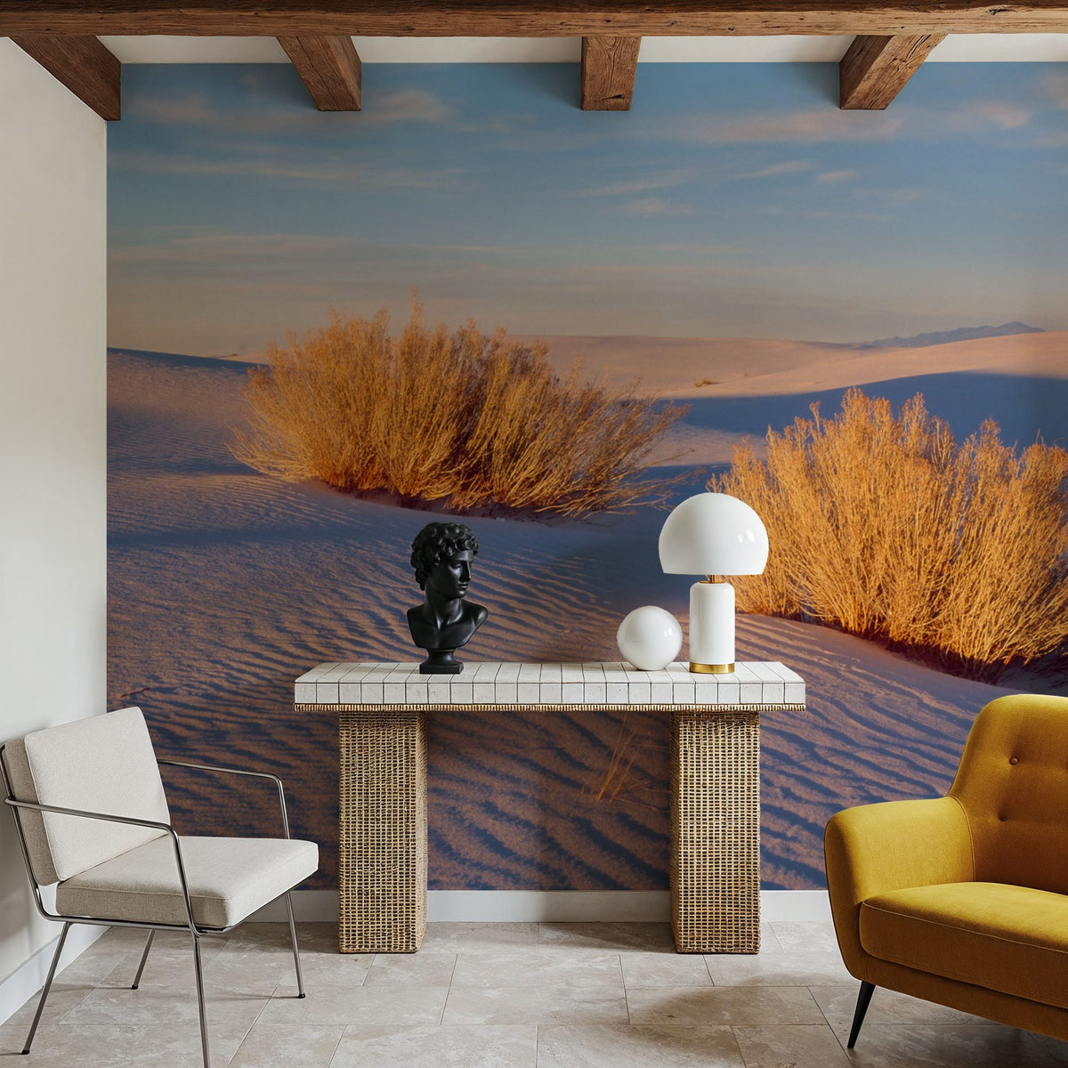 Golden Dune Shadows Mural Wallpaper - room preview 04