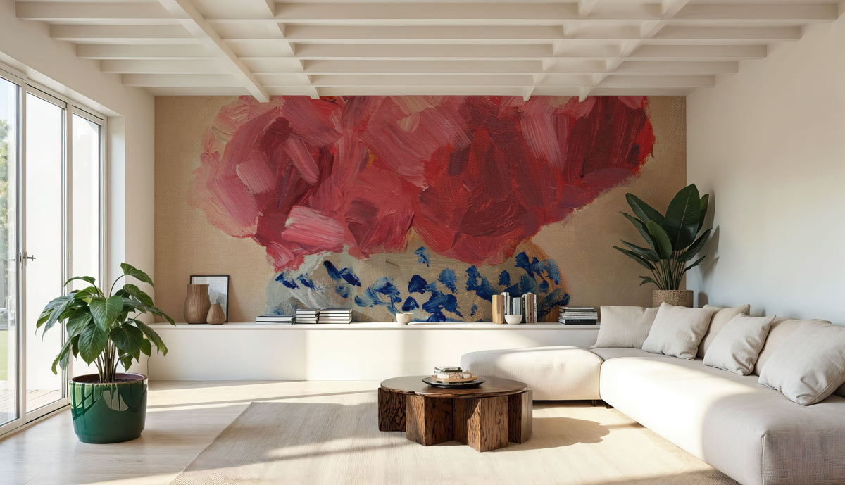 Peonies in Chinoiserie Vase Mural Wallpaper - room preview 04