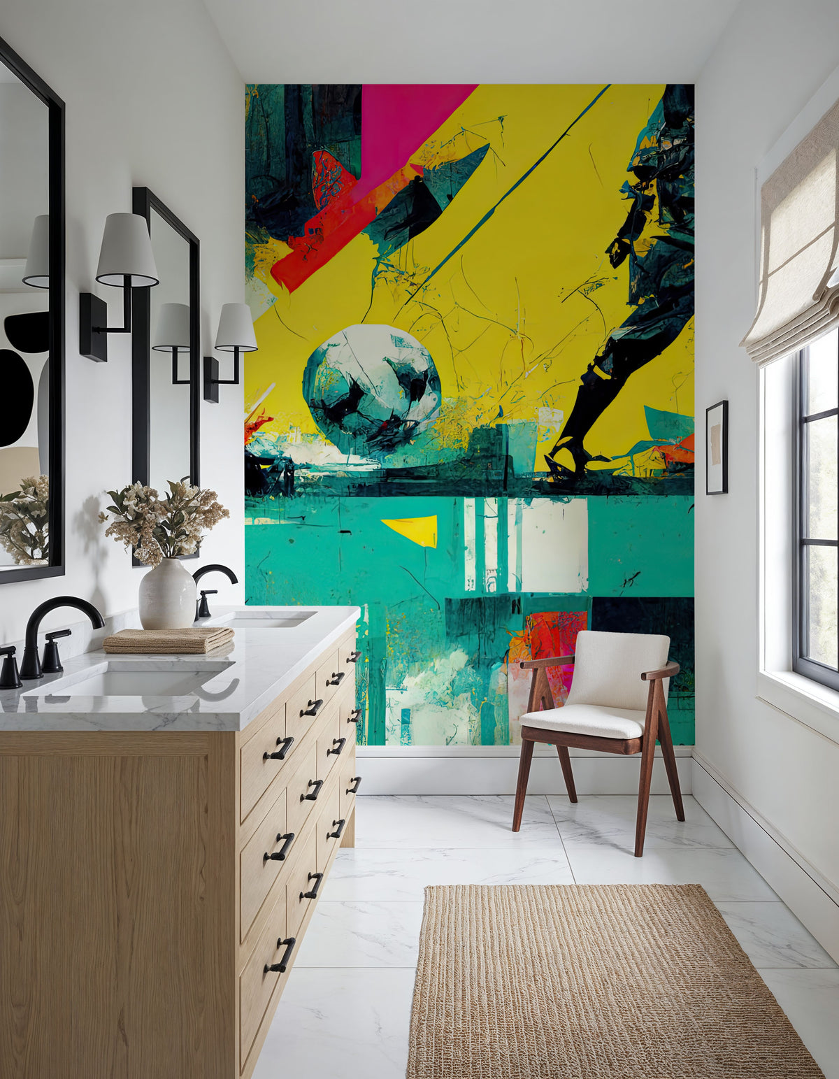 Soccer Post Goal Mural Wallpaper - room preview 04