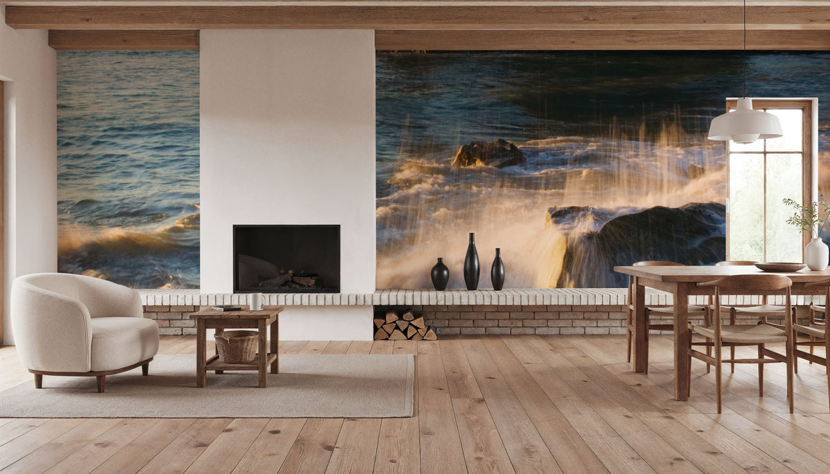 Sea Stack and Surf Mural Wallpaper - room preview 04