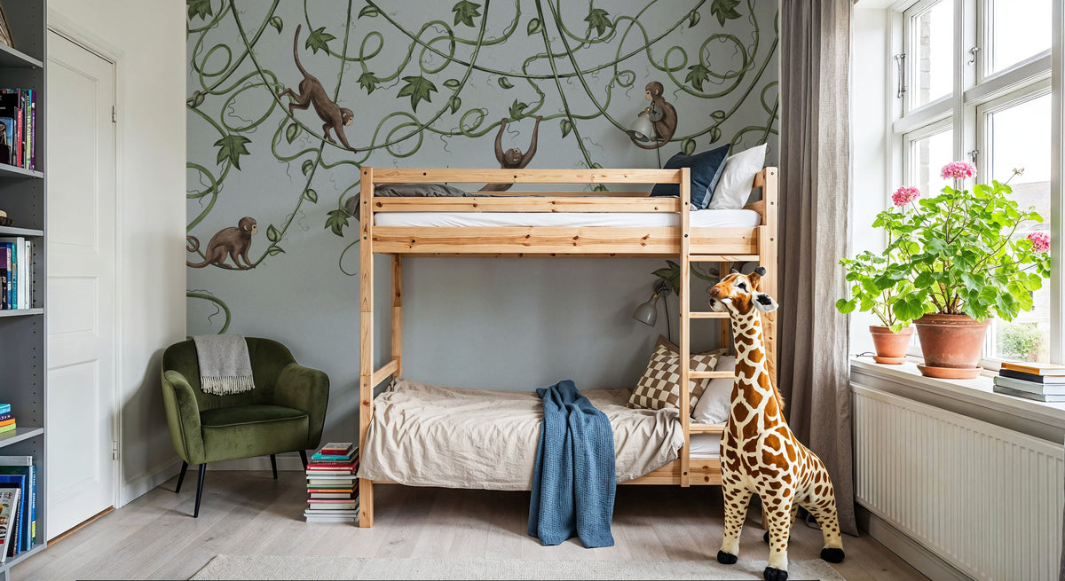 Monkey Jump, Stone Mural Wallpaper - room preview 04