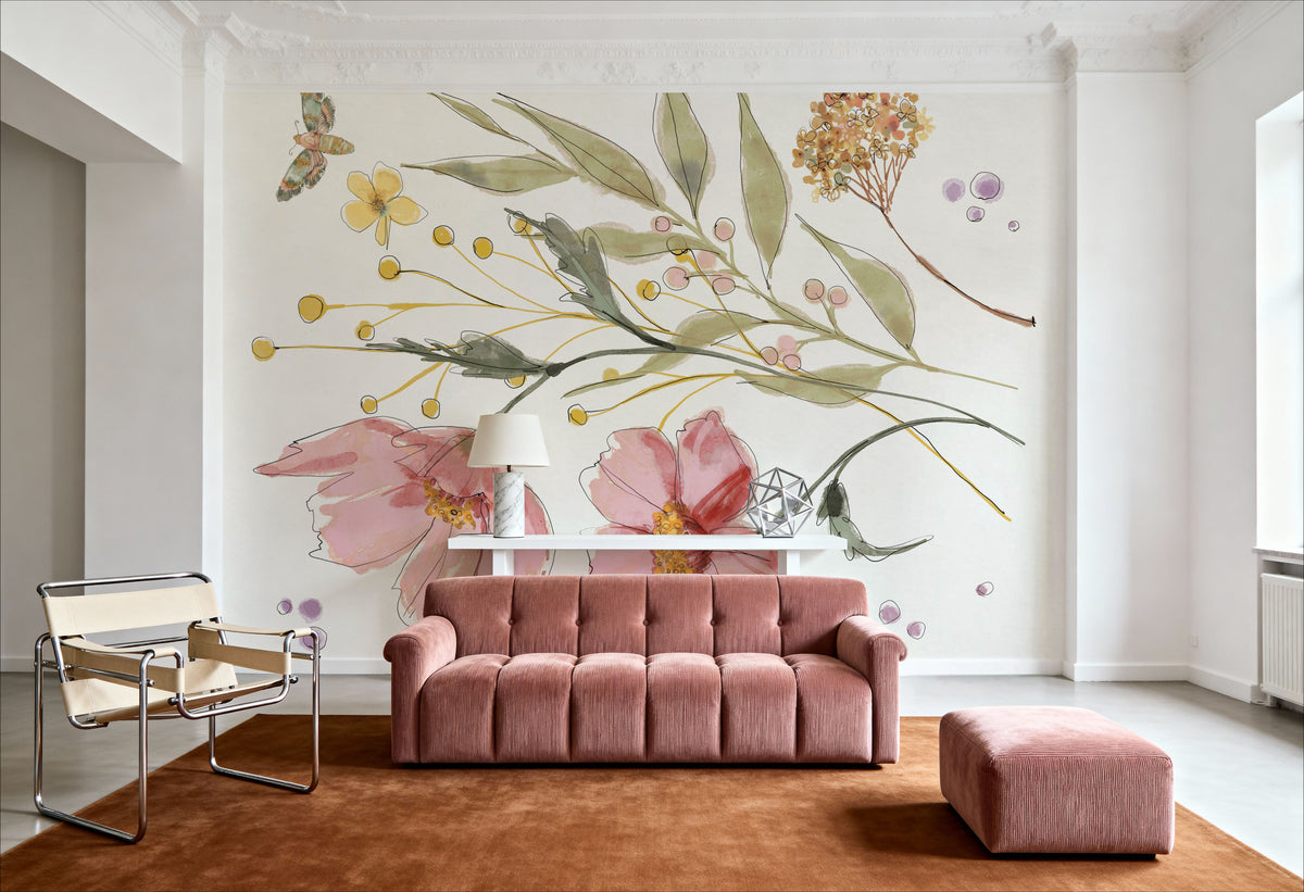 Full Bloom V Summer Mural Wallpaper - room preview 04
