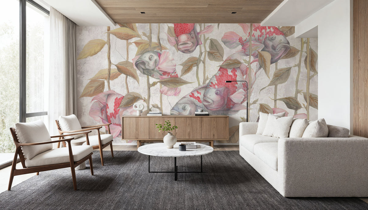Fish Meeting Mural Wallpaper - room preview 04