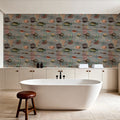 Under the Surface Gray Mural Wallpaper - room preview 04