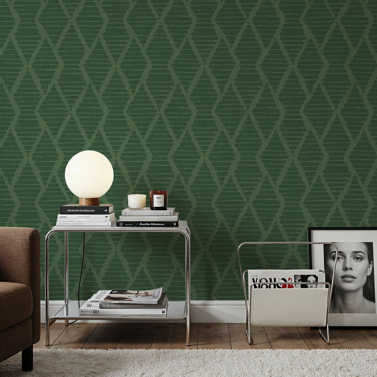 Harvest Time Green Mural Wallpaper - room preview 04